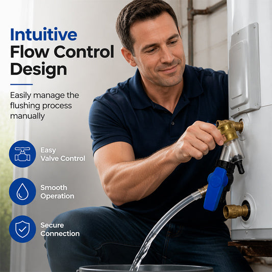 Universal Water Heater Cleaning Kit – Chemical-Free Sediment Removal Tool with Rubber Gaskets for Tank Maintenance