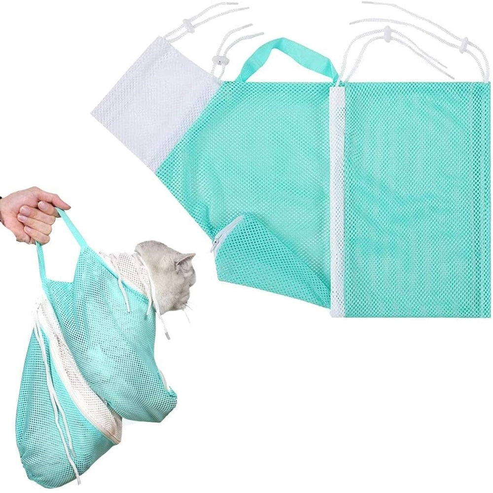 Up to 50% off！！Mesh Cat Bath Bag with Adjustable Drawstring