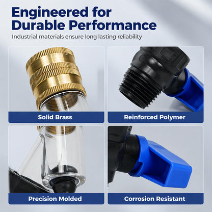 Universal Water Heater Cleaning Kit – Chemical-Free Sediment Removal Tool with Rubber Gaskets for Tank Maintenance