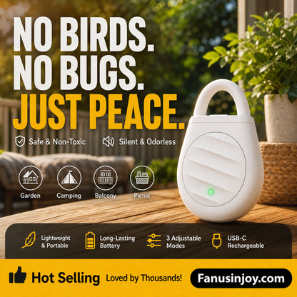 🐦No more trouble from birds, beasts and locusts！Portable Ultrasonic Bird Repellent Keychain