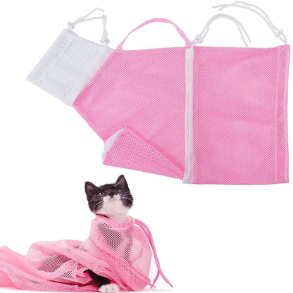 Up to 50% off！！Mesh Cat Bath Bag with Adjustable Drawstring
