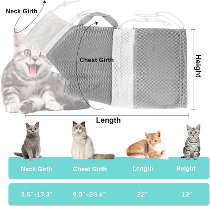 Up to 50% off！！Mesh Cat Bath Bag with Adjustable Drawstring