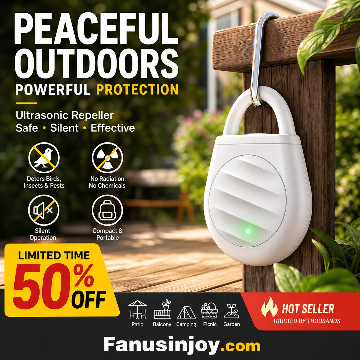 🐦No more trouble from birds, beasts and locusts！Portable Ultrasonic Bird Repellent Keychain