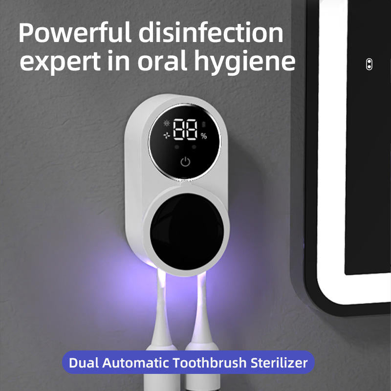 🛁 Smart Digital Display Toothbrush Sanitizer with Drying Function for Electric & Manual Toothbrushes🦷