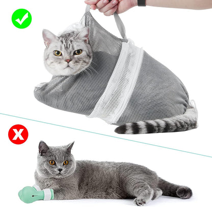 Up to 50% off！！Mesh Cat Bath Bag with Adjustable Drawstring