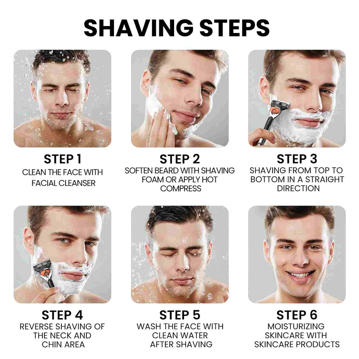 24 Pack Men's Razor Blades with Handle – Premium Shaving Replacement Set