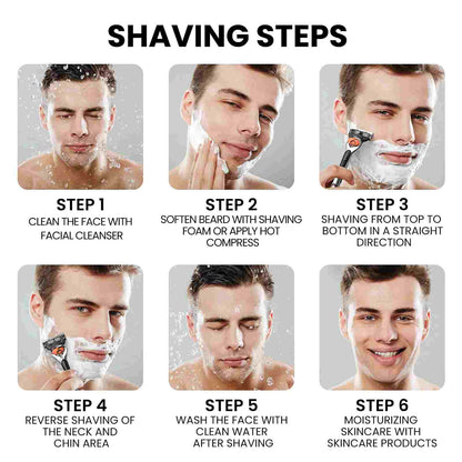 24 Pack Men's Razor Blades with Handle – Premium Shaving Replacement Set