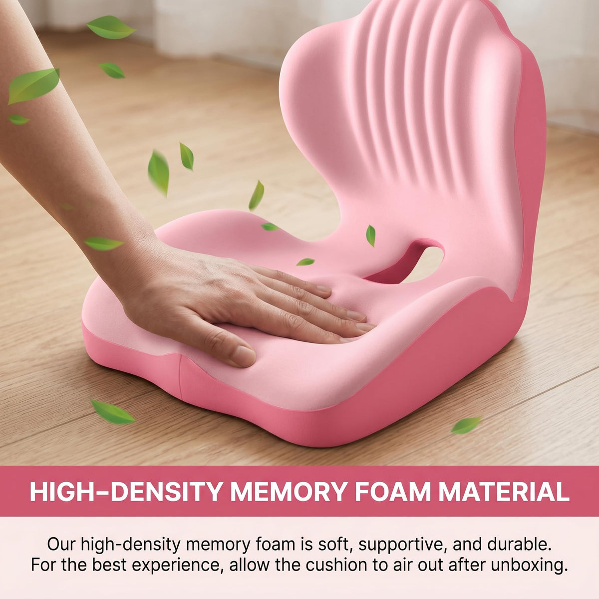 Ergonomic Lumbar & Seat Support Cushion Suitable for office chairs, car seats, and home use – relieves back and hip pain.