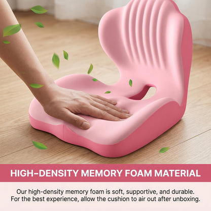 Ergonomic Lumbar & Seat Support Cushion Suitable for office chairs, car seats, and home use – relieves back and hip pain.