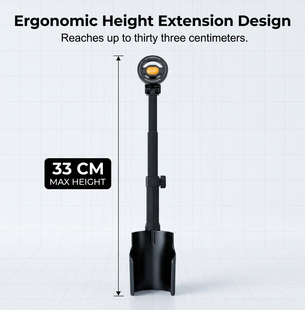 Car Cup Holder Phone Mount – 360° Adjustable, Strong N52 Magnet, One-Hand Operation
