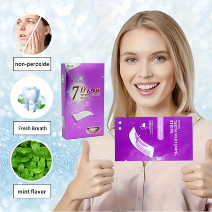 Teeth Whitening Strips——Instantly Neutralize Yellow Stains for a Brighter Smile