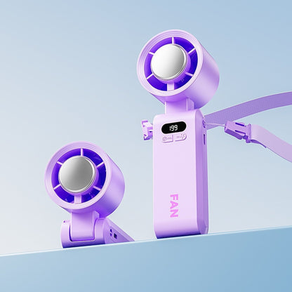 Handheld Portable Turbo Fan with Ice Cooler, Speed (1-199) 5500mAh Rechargeable Personal Fan