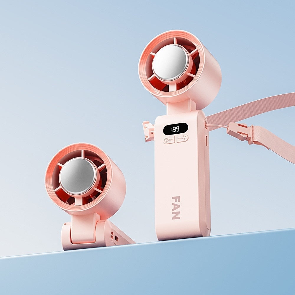 Handheld Portable Turbo Fan with Ice Cooler, Speed (1-199) 5500mAh Rechargeable Personal Fan