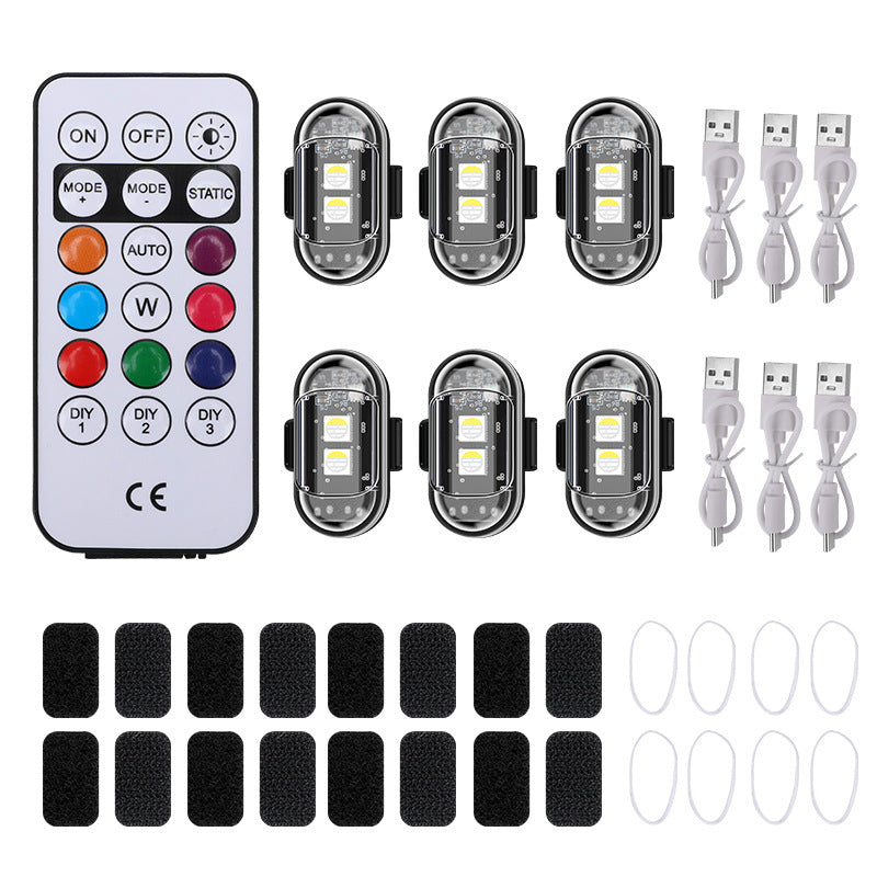 RGB LED Strobe Light Kit - Wireless Remote Multi-Mode Flashing For Night Riding Visibility & Safety Upgrade