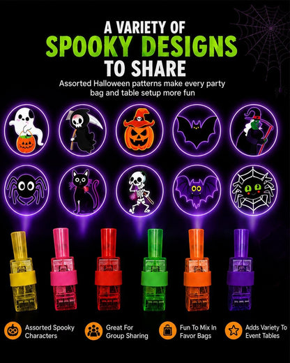 Halloween Finger Projector Lights 36 Pack – LED Mini Pattern Projector Rings, Spooky Party Favors for Kids, Trick or Treat Goodie Bag Fillers & Classroom Rewards