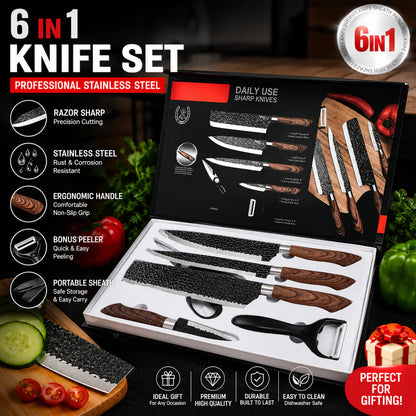 Professional Chef's Knife Set - 6 Pcs Set