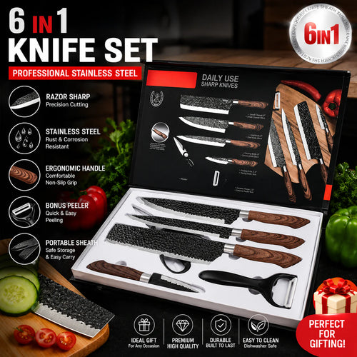 Professional Chef's Knife Set - 6 Pcs Set