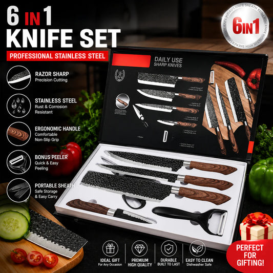 Professional Chef's Knife Set - 6 Pcs Set