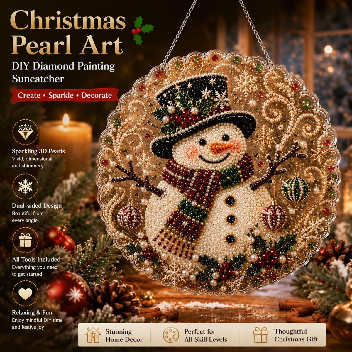 New Christmas Diamond Painting DIY Craft Door Plaque Hanging Ornament