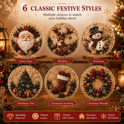 New Christmas Diamond Painting DIY Craft Door Plaque Hanging Ornament