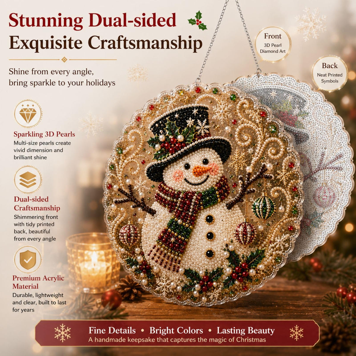 New Christmas Diamond Painting DIY Craft Door Plaque Hanging Ornament