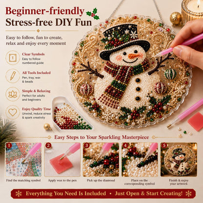 New Christmas Diamond Painting DIY Craft Door Plaque Hanging Ornament