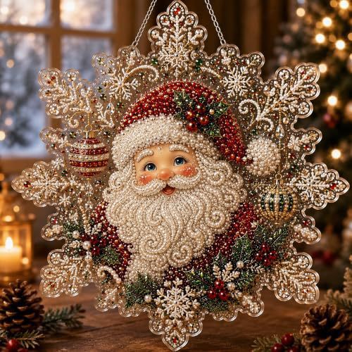 New Christmas Diamond Painting DIY Craft Door Plaque Hanging Ornament