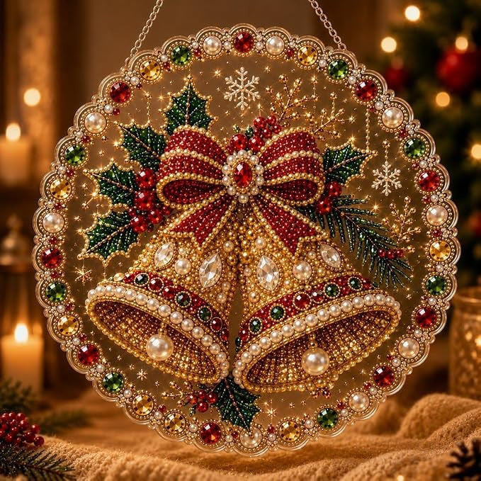 New Christmas Diamond Painting DIY Craft Door Plaque Hanging Ornament