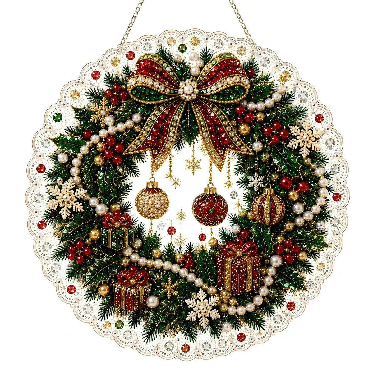 New Christmas Diamond Painting DIY Craft Door Plaque Hanging Ornament